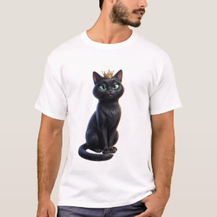 Königliches Schwarzes Katze T-Shirt