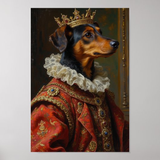 Königliches Silken Windhound-Porträt Poster (Vorne)