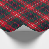 Königliches Stewart dunkelrotes Tartan-Muster Geschenkpapier (Ecke)