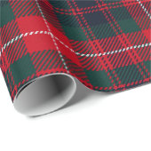 Königliches Stewart dunkelrotes Tartan-Muster Geschenkpapier (Rolleneckpunkt)