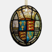Königliches Tudor Wappen Buntglas Henrys VIII Keramikornament (Rechts)