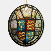 Königliches Tudor Wappen Buntglas Henrys VIII Keramikornament (Links)
