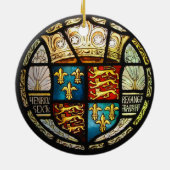 Königliches Tudor Wappen Buntglas Henrys VIII Keramikornament (Hinten)