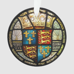 Königliches Tudor Wappen Buntglas Henrys VIII Ornament