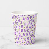 Königliches Veilchen-Alphabet Funkeln Pappbecher (Rückseite)