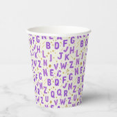 Königliches Veilchen-Alphabet Funkeln Pappbecher (Rechts)