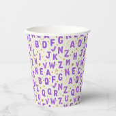 Königliches Veilchen-Alphabet Funkeln Pappbecher (Vorderseite)