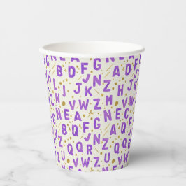 Königliches Veilchen-Alphabet Funkeln Pappbecher