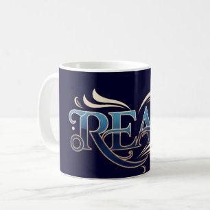Königliches, verziertes Blau & Gold "LIES" Meister Kaffeetasse