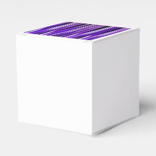 Königliches Violett, Lila und Silber gestreiftes M Geschenkschachtel