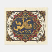 Königliches Wappen Luxus Löwe Rampant Fleecedecke (Vorderseite (Horizontal))