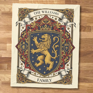Königliches Wappen Luxus Löwe Rampant  Fleecedecke