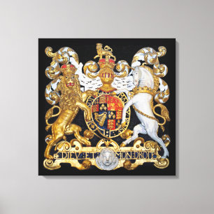 Königliches Wappen, Vereinigtes Königreich. Leinwanddruck