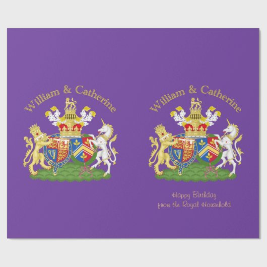 Königliches Wappen Williams und Catherine Geschenkpapier (Flach)