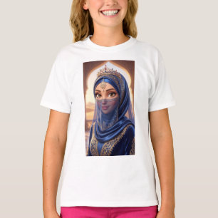 Königliches Wüstenprinzessin-Hidschab-Porträt-T-Sh T-Shirt