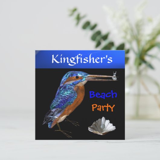 KÖNIGREICH BEACH PARTY, Champagner metallisch, sch Einladung (Stehend Vorderseite)