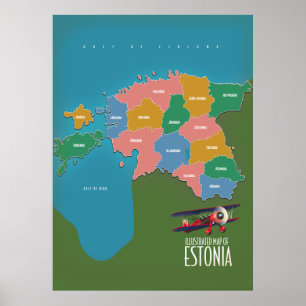 Königreich Belgien schöne Karte Poster