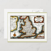 Königreich England (Königreich England) Karte/Flag Postkarte (Vorne/Hinten)