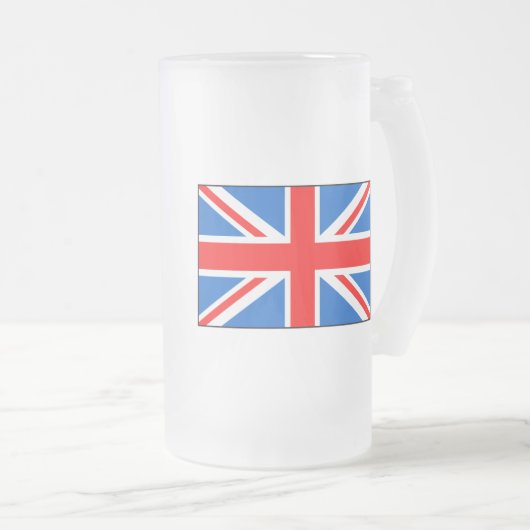 Königreich-Flaggen-T - Shirts und Geschenke Mattglas Bierglas (VorderseiteRechts)
