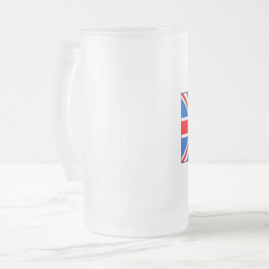 Königreich-Flaggen-T - Shirts und Geschenke Mattglas Bierglas (Vorderseite Links)