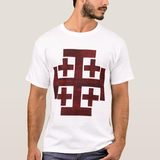 Königreich Jerusalem - Rot und Schwarz T-Shirt (Vorderseite)
