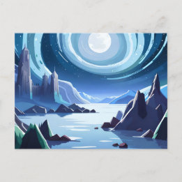 Königreich mit leuchtendem Mond Postkarte