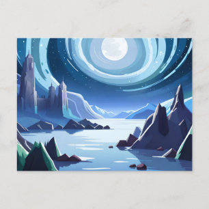 Königreich mit leuchtendem Mond Postkarte