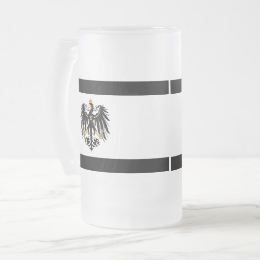 Königreich Preussen Nationalfahne Mattglas Bierglas (Vorderseite Links)