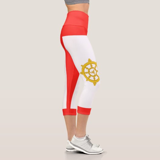 Königreich Sikkim-Flagge Capri Leggings (Rechts)