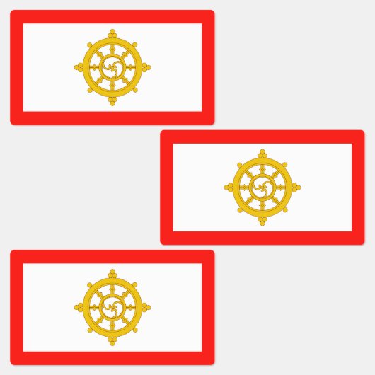 Königreich Sikkim-Flagge Etiketten (Gruppe)