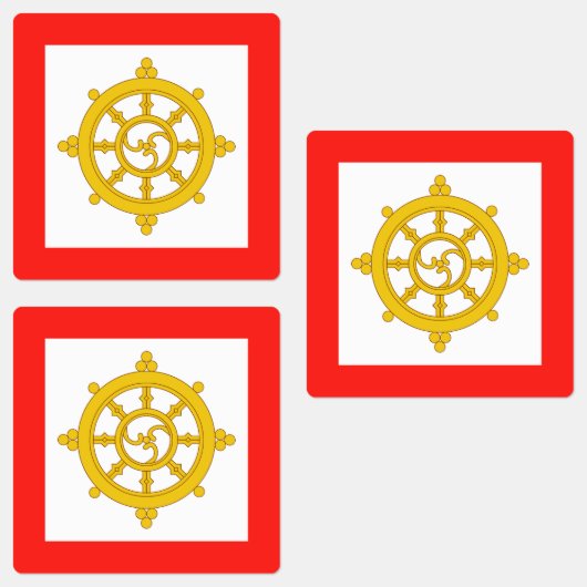 Königreich Sikkim-Flagge Etiketten (Gruppe)