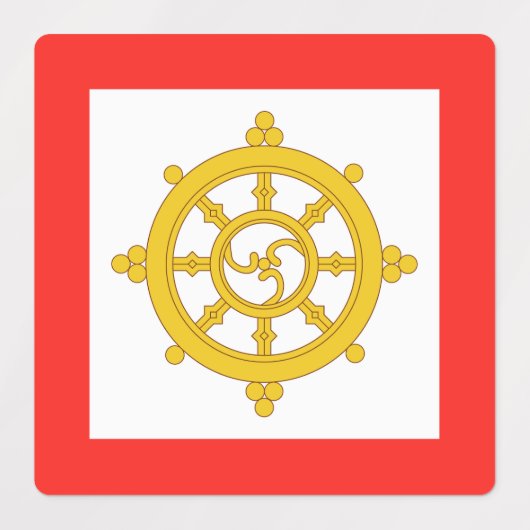 Königreich Sikkim-Flagge Etiketten (Design 1)