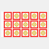 Königreich Sikkim-Flagge Etiketten (Blatt)