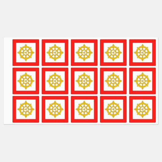 Königreich Sikkim-Flagge Etiketten (Blatt)