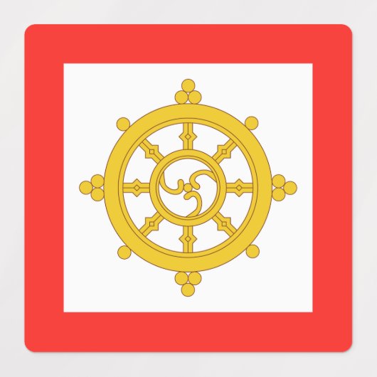 Königreich Sikkim-Flagge Etiketten (Design 2)