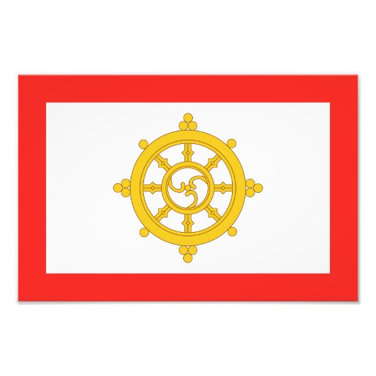 Königreich Sikkim-Flagge Fotodruck (Vorne)