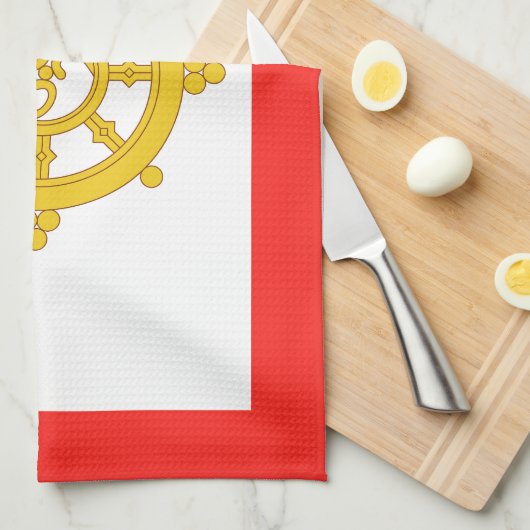 Königreich Sikkim-Flagge Geschirrtuch (Viertel Falte)