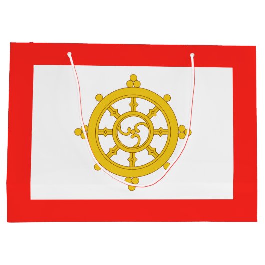 Königreich Sikkim-Flagge Große Geschenktüte (Rückseite)
