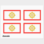 Königreich Sikkim-Flagge Rechteckiger Aufkleber (Blatt)