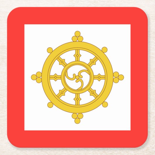 Königreich Sikkim-Flagge Rechteckiger Pappuntersetzer (Vorderseite)