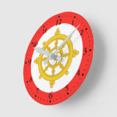 Königreich Sikkim-Flagge Runde Wanduhr (Winkel)
