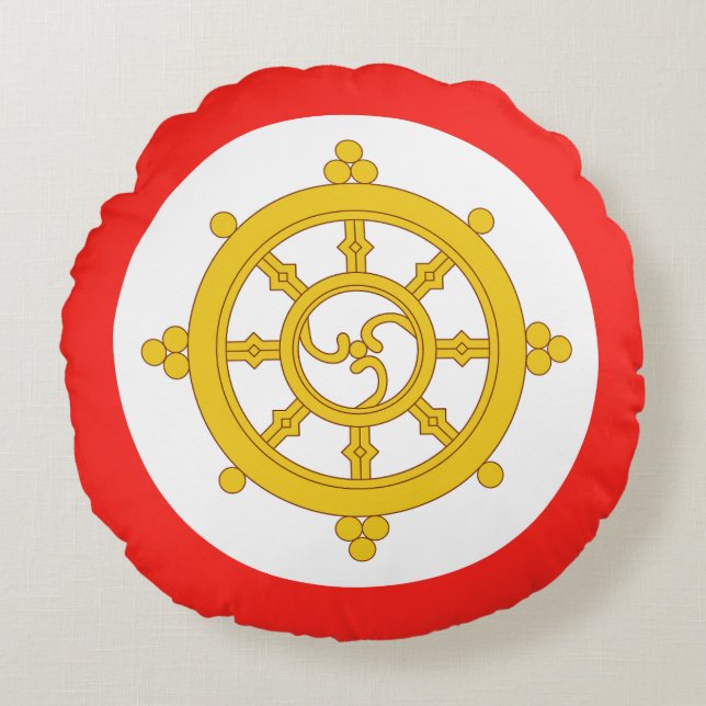 Königreich Sikkim-Flagge Rundes Kissen (Vorderseite)