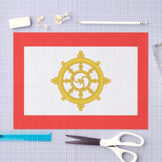 Königreich Sikkim-Flagge Seidenpapier (Handwerk)