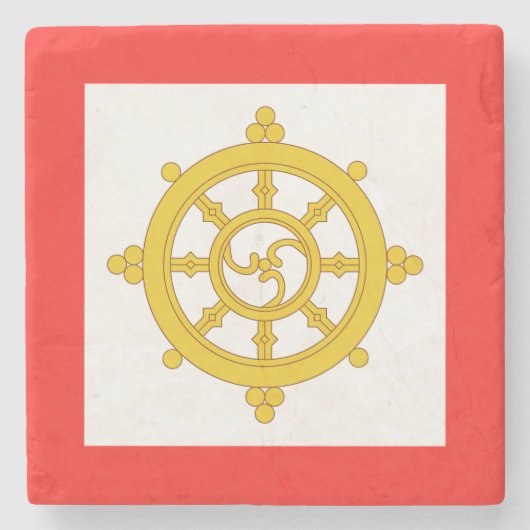 Königreich Sikkim-Flagge Steinuntersetzer (Vorderseite)