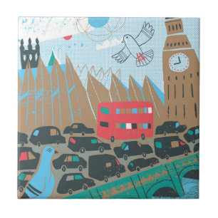 Königreich-Stadt-Szene Fliese