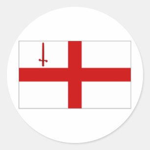 Königreich-Stadt von London-Flagge Runder Aufkleber