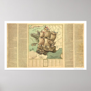 Königreich von Frankreich als Segelschiff 1796 Poster