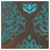 Königsblau auf dem Retro Damast-Luxus Browns Stoff (Nahaufnahme)