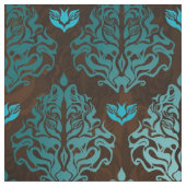 Königsblau auf dem Retro Damast-Luxus Browns Stoff (Muster)