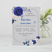 Königsblau-Blume Einladung (Stehend Vorderseite)